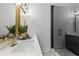Modern bathroom with glass enclosed shower at 1505 Ezra Church Nw Dr, Atlanta, GA 30314