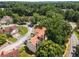 Aerial view of townhomes in a community surrounded by trees at 502 Bridge Se Ln, Smyrna, GA 30082