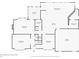 Floor plan of main level, features sunroom, kitchen, garage, dining room, and living room at 1416 Vernon Ridge Close, Dunwoody, GA 30338