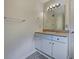 Neutral bathroom featuring vanity with granite countertop and ample storage at 110 Silverthorne Dr, Douglasville, GA 30134