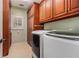 Convenient laundry room with modern washer, dryer, and ample storage at 2525 Fairview Dr, Cumming, GA 30041