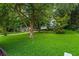 View of the house across the expansive, lush green front yard at 6719 Sunset Valley Cir, Rex, GA 30273