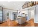 Updated kitchen with butcher block island, stainless steel appliances and an open floorplan at 6719 Sunset Valley Cir, Rex, GA 30273