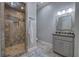 Stylish bathroom with a tiled shower and vanity, offering a luxurious and functional space at 16 Cambridge Way, Cartersville, GA 30121