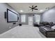 Home theater featuring large screen and leather seating at 16 Cambridge Way, Cartersville, GA 30121