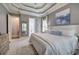 Bedroom with ensuite bathroom, ceiling fan, and carpet at 16 Cambridge Way, Cartersville, GA 30121
