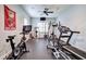 Fully equipped workout room with rubber floor, fan, tv, and variety of exercise machines for a healthy lifestyle at 16 Cambridge Way, Cartersville, GA 30121