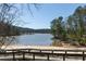 Scenic lake view featuring a sandy beach and forested shoreline on a bright sunny day at 522 Regency Trl, Acworth, GA 30102