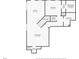 Basement floor plan featuring a living room, kitchen, bathroom, laundry, bedroom and unfinished utility room at 1902 Connemara Dr, Atlanta, GA 30341