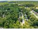 Aerial view showing the neighborhood, tree coverage, and homes at 7167 Stonebrook Ln, Lithonia, GA 30058