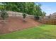 Lush backyard featuring a well-maintained lawn and a classic wood fence at 614 Denali Dr, Mableton, GA 30126