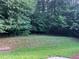 Beautiful backyard featuring a flat grassy area and wooded backdrop at 5415 Windcrest Ln, Suwanee, GA 30024