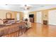 Large main bedroom boasts hardwood floors, neutral walls, and ample space for relaxation at 3436 Laurelwood Ne Ct, Roswell, GA 30075