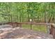 Spacious wooden back deck surrounded by lush greenery and tall trees, providing a private outdoor retreat at 1341 Little Deer Run, Canton, GA 30114