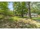 Spacious backyard with mature trees, offering privacy and shade for outdoor enjoyment at 1348 Branchwood Dr, Snellville, GA 30078