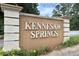 Entrance sign to Kennesaw Springs neighborhood at 2208 Mountain Springs Nw Ct, Kennesaw, GA 30144