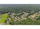 Panoramic aerial view of a residential community showcasing homes surrounded by mature trees and natural landscapes at 2429 Kirk Nw Ln, Kennesaw, GA 30152