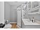 Bathroom with updated sink, cabinet and shower with glass enclosure at 2559 Dunhaven Gln, Snellville, GA 30078