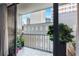 City view from a private balcony with metal railings and potted plants at 145 15Th Ne St # 826, Atlanta, GA 30309