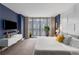 Cozy main bedroom featuring large windows, a sleek TV console, and stylish decor at 145 15Th Ne St # 826, Atlanta, GA 30309