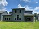 View of the backyard, the house is modern style with large windows at 4234 Freight St, Tucker, GA 30084