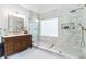 Sleek bathroom with stylish vanity and frameless glass shower at 2200 Major Loring Sw Way, Marietta, GA 30064