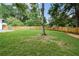 Large, level backyard with lush green grass and a new wooden perimeter fence at 1048 Pinehurst Se Dr, Smyrna, GA 30080