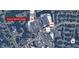 Aerial view of Smyrna Market Village and surrounding roads with marked businesses and stores nearby at 1048 Pinehurst Se Dr, Smyrna, GA 30080