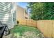 Backyard featuring a small lawn and wooden fence, perfect for outdoor enjoyment at 2100 Lily Valley Dr, Lawrenceville, GA 30045