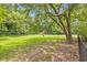 Expansive backyard with lush green grass and mature trees providing ample shade and privacy at 357 W Hightower Trl, Social Circle, GA 30025