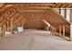 View of unfinished attic space with wooden beams and plywood subfloor at 2000 Stockton Walk Ln, Snellville, GA 30078