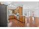 Spacious kitchen with hardwood floors and wooden cabinets at 2000 Stockton Walk Ln, Snellville, GA 30078