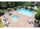 Aerial view of the community pool and hot tub at The Oaks Buckhead at 3475 Oak Valley Ne Rd # 910, Atlanta, GA 30326
