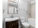 Bathroom features a modern sink, dark wood vanity, and updated fixtures at 3999 Phils Ct, Tucker, GA 30084