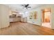 Open kitchen featuring hardwood floors, ample cabinets, and an adjacent eating area at 44 Aberdeen St, Atlanta, GA 30307