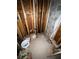 Basement framed with exposed studs and piping under construction at 314 Fortune Ne St # A, Atlanta, GA 30312