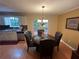 Cozy dining area with a round table, comfortable chairs, and a view of the backyard at 1005 Timbervale Ln, Lithonia, GA 30058