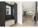 Entryway leading to an open concept kitchen with stainless steel appliances at 833 Humphries Sw St, Atlanta, GA 30310