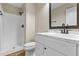 Bathroom with a white vanity, toilet, and shower at 340 Windsor Se Walk, Conyers, GA 30094