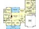 Detailed first floor layout featuring bedrooms, kitchen, living spaces, Primary suite, and a two-car garage at 1290 Jack Page Ln, Canton, GA 30115
