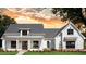 Charming modern farmhouse featuring a white exterior, gray roof, and meticulously maintained landscaping at 1290 Jack Page Ln, Canton, GA 30115