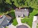 An aerial view of a well-maintained home with lush green lawn and mature trees in a cul-de-sac at 1343 Cartwright Ln, Lawrenceville, GA 30045