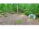 Spacious wooded backyard with storage shed nestled among the trees at 7460 Highway 101, Rockmart, GA 30153