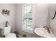 Neat, charming powder room featuring a vessel sink, modern hardware, and great lighting at 1024 Brownstone Dr # 2, Marietta, GA 30008