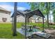 Backyard gazebo with a dining table and chairs, perfect for outdoor entertaining at 625 St Annes Pl, Covington, GA 30016