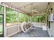 Inviting screened porch features two hanging swing chairs and views of the backyard at 2535 Castlerock Ct, Cumming, GA 30041