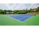 Community tennis courts featuring well-maintained green and blue courts surrounded by lush landscaping and neighborhood amenities at 2535 Castlerock Ct, Cumming, GA 30041