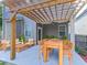 Inviting patio with wooden pergola, dining table, and lounge seating at 212 Torch Dr, Acworth, GA 30102