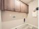 Functional laundry room with overhead cabinets and modern hookups at 504 E Howard Ave, Decatur, GA 30030