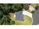 Aerial view of the house showcases a pristine driveway and lush surrounding greenery at 2161 Denson Sw Ln, Marietta, GA 30008